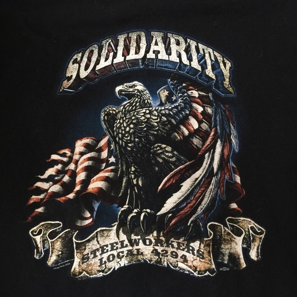 Bayside Solidarity United Steelworkers Black Tee.-CA3